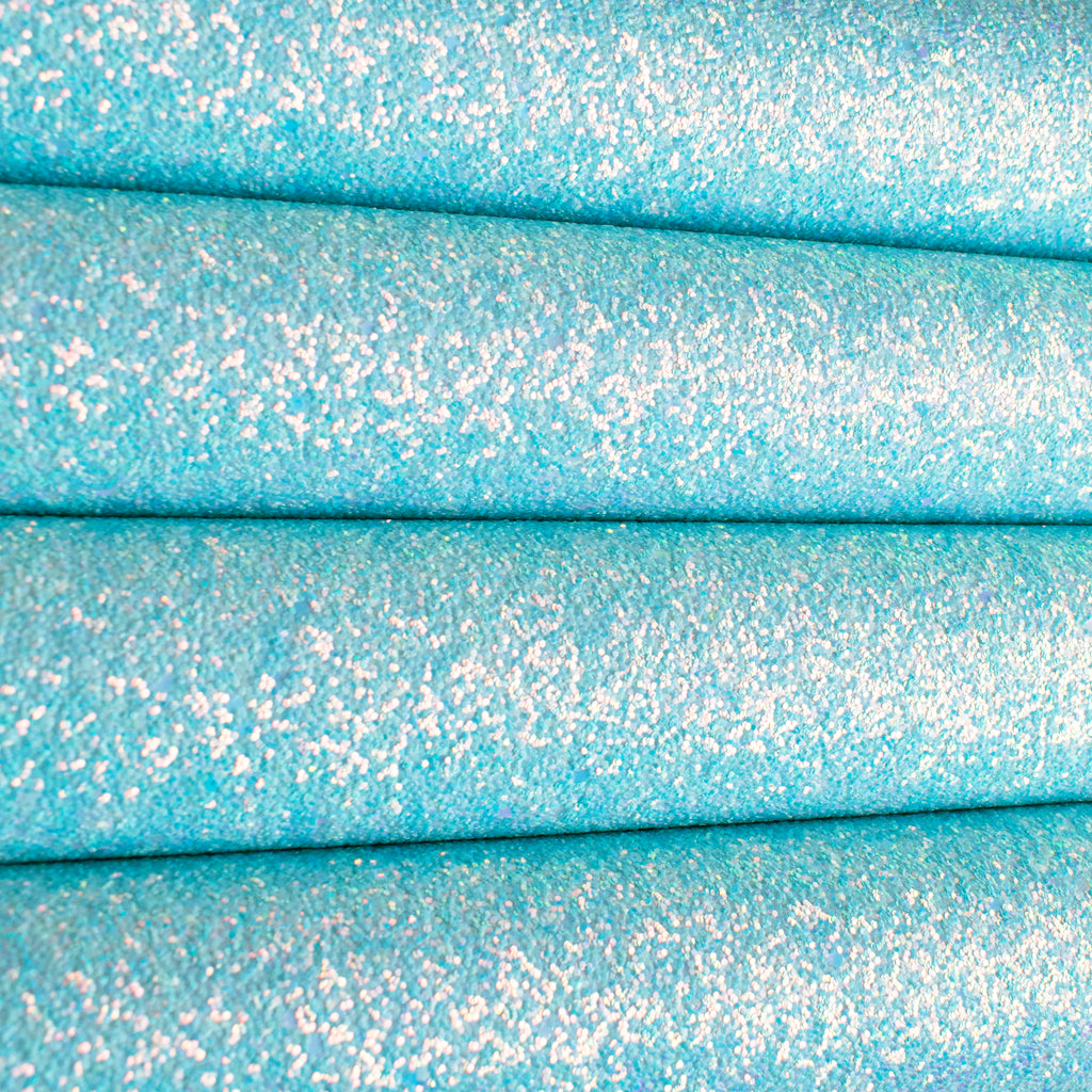 Sky Blue Iridescent Pastel Chunky Glitter Fabric