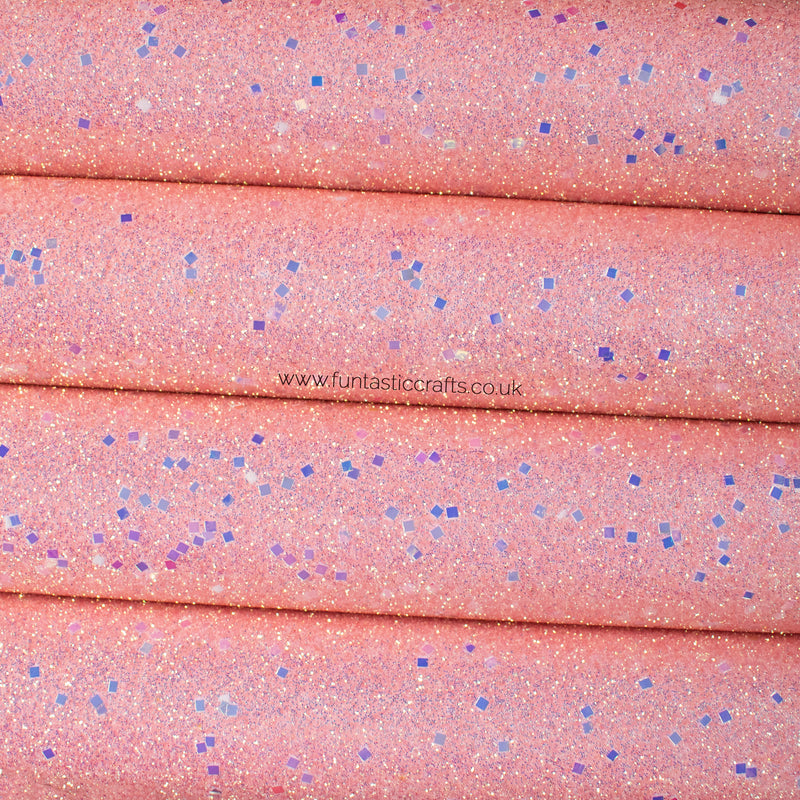 Blush Pink Diamond Dust Iridescent Fine Glitter Fabric