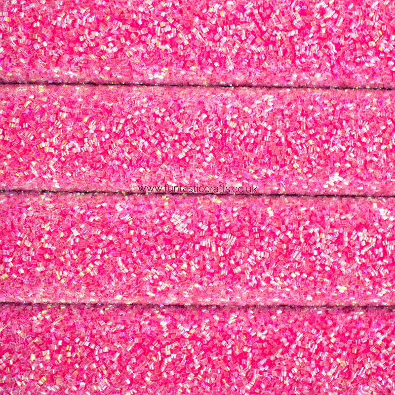 Bubblegum Pink Candy Sprinkles - Beaded Chunky Glitter Fabric
