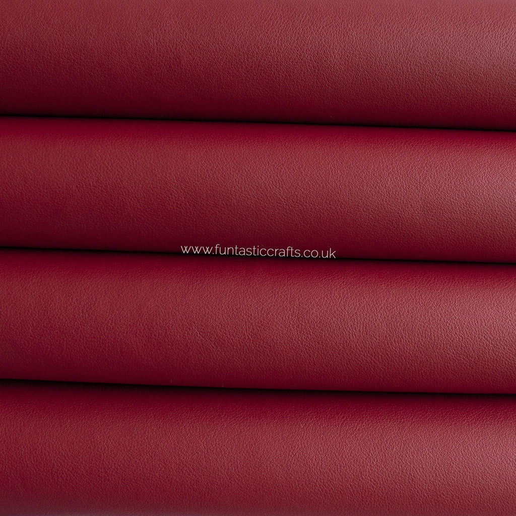 Burgundy Smooth Matte Leatherette Fabric