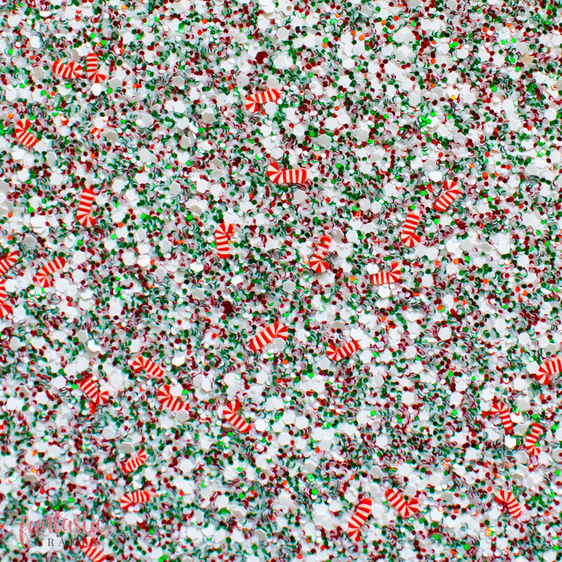 Candy Cane Rain Chunky Glitter Fabric