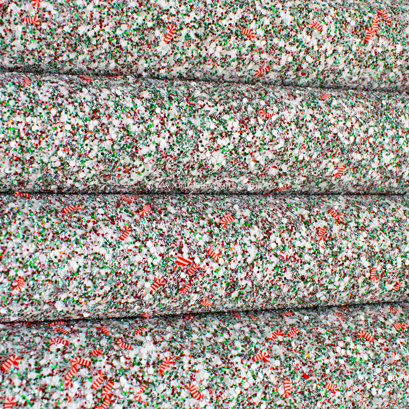 Candy Cane Rain Chunky Glitter Fabric