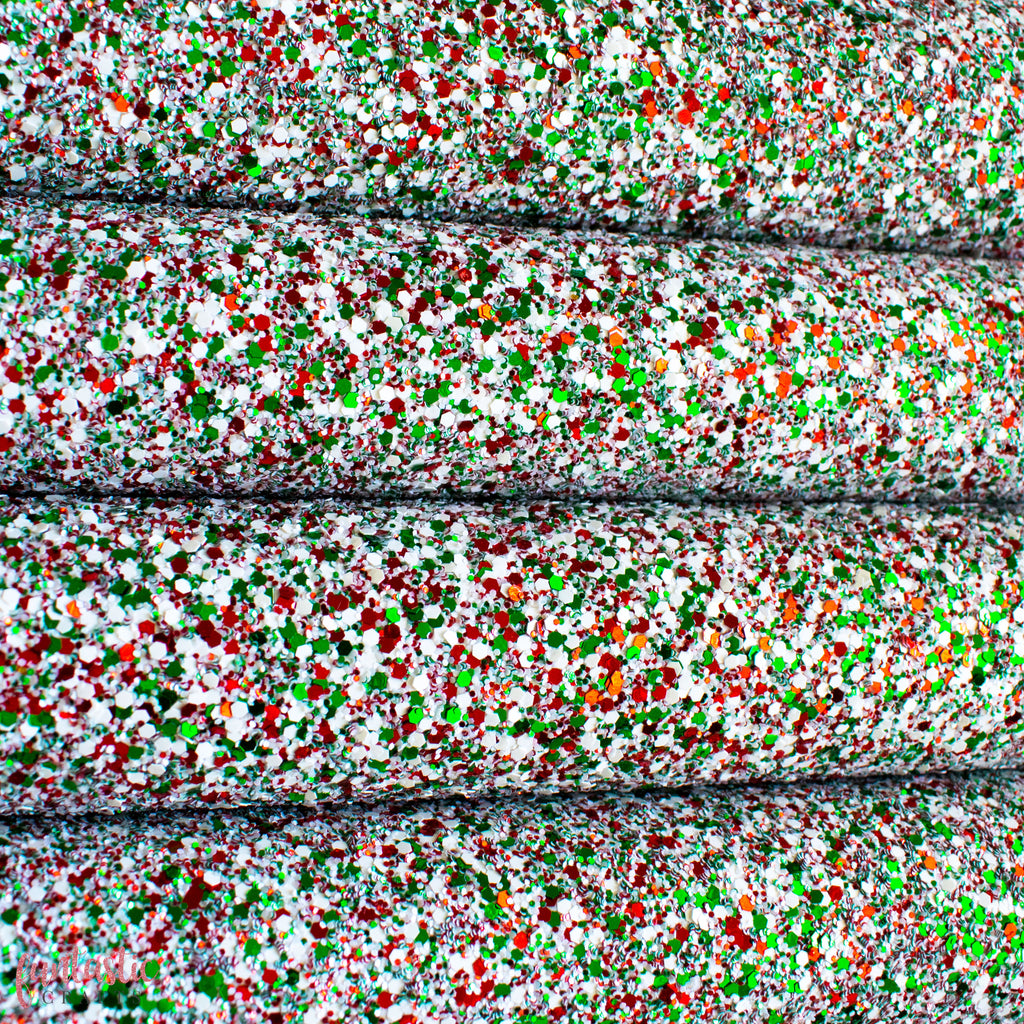 Christmas Cheer Chunky Glitter Fabric