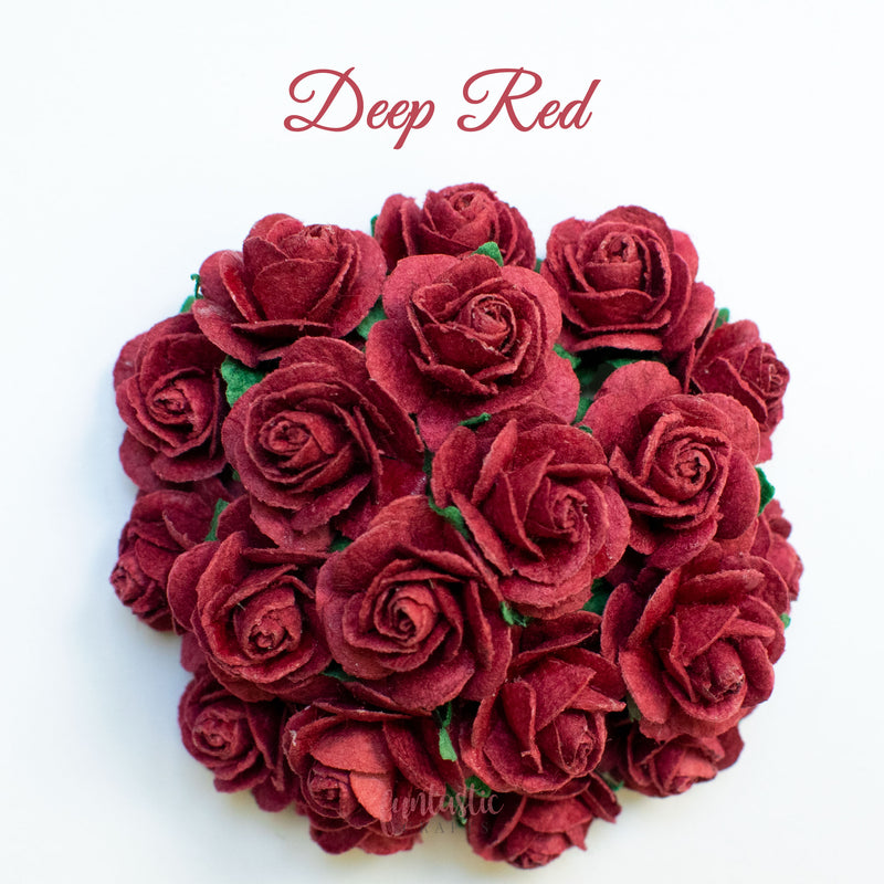 Deep Red Mulberry Paper Flowers Open Roses