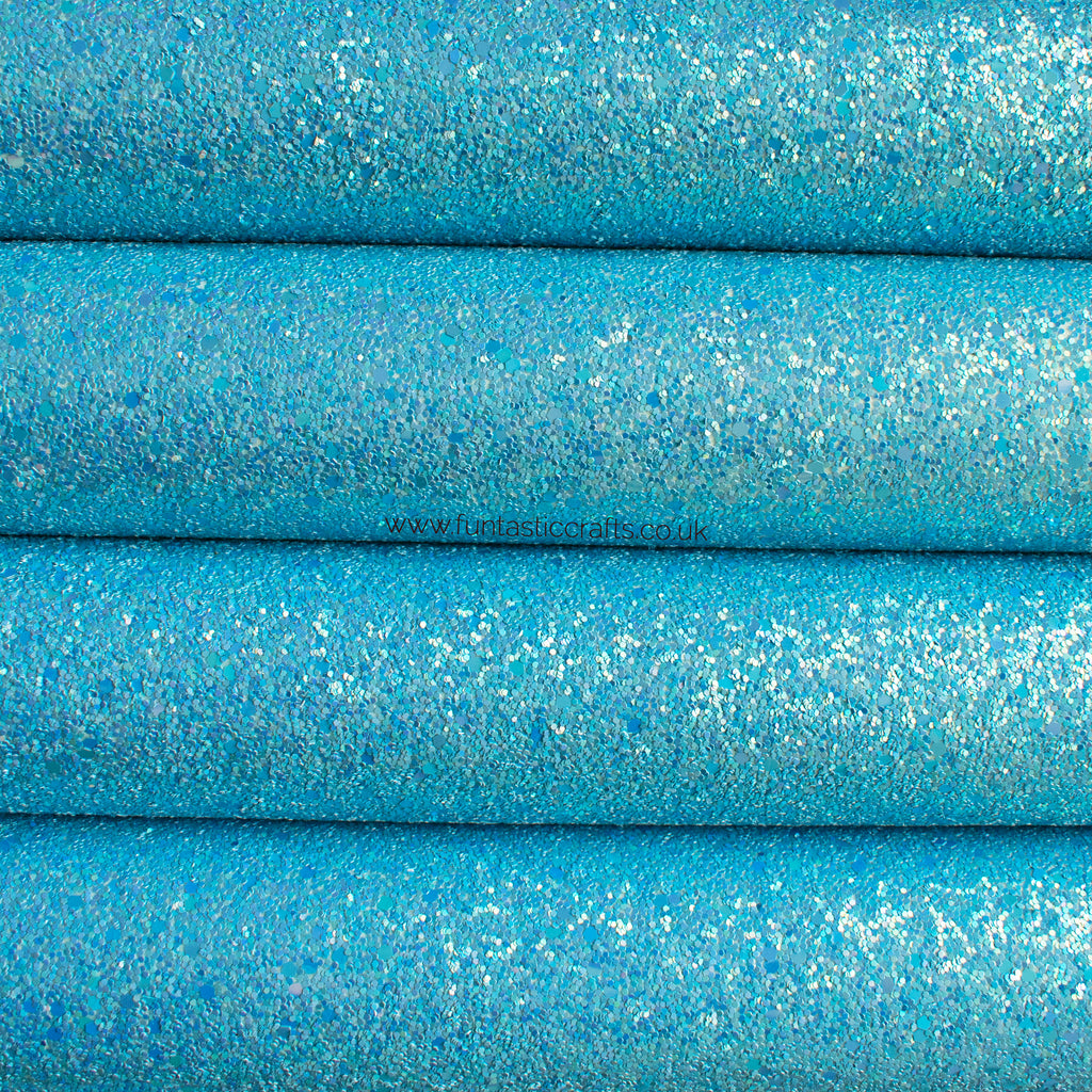 Denim Blue Chunky Glitter Fabric