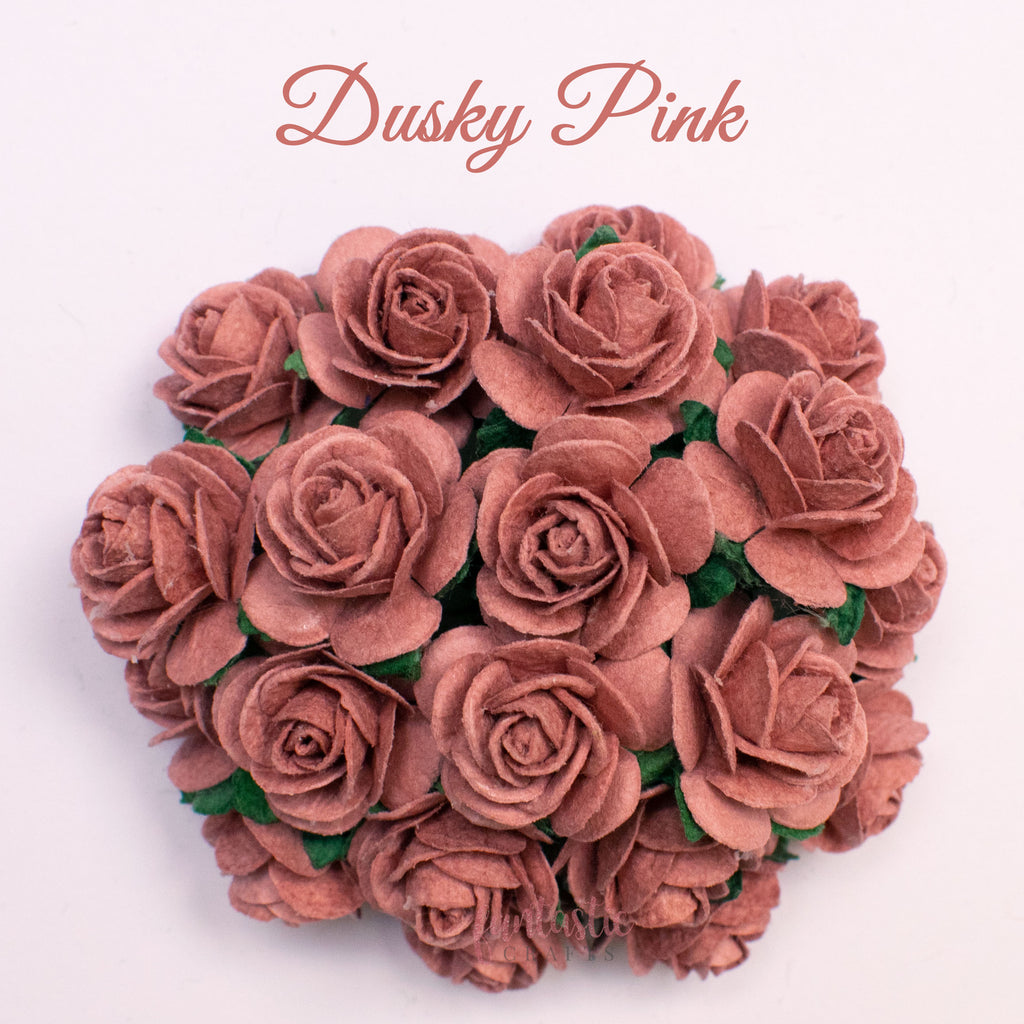Dusky Pink Mulberry Paper Flowers Open Roses