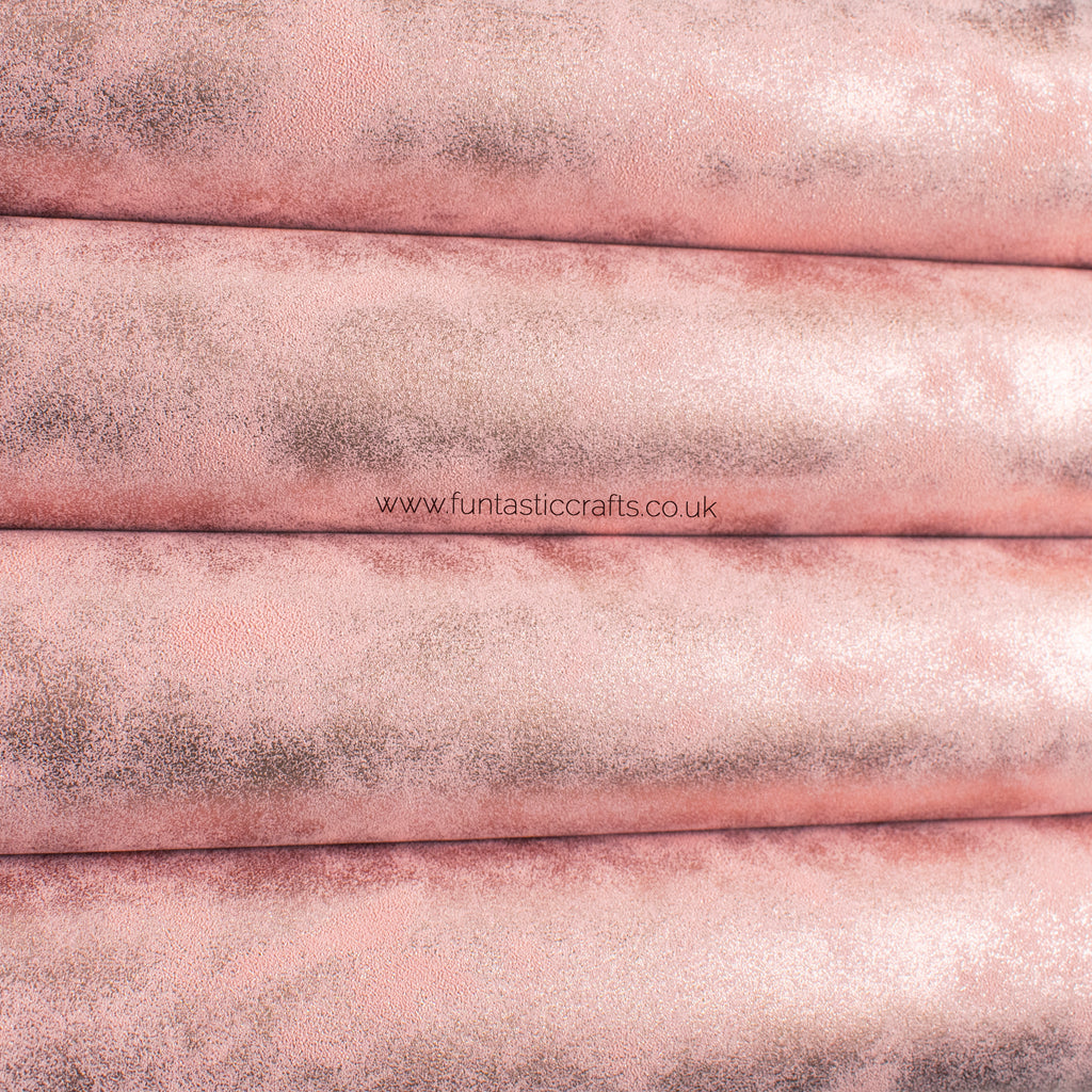 Dusty Rose Distressed Metallic Smooth Leatherette