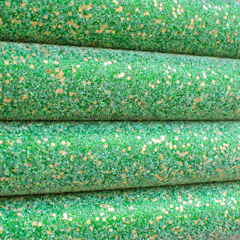 Iridescent Glitzy Tinsel Christmas Chunky Glitter Fabric