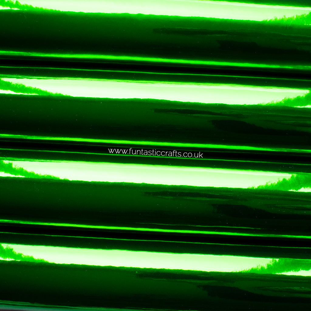 Emerald Green Mirrored Leatherette Fabric