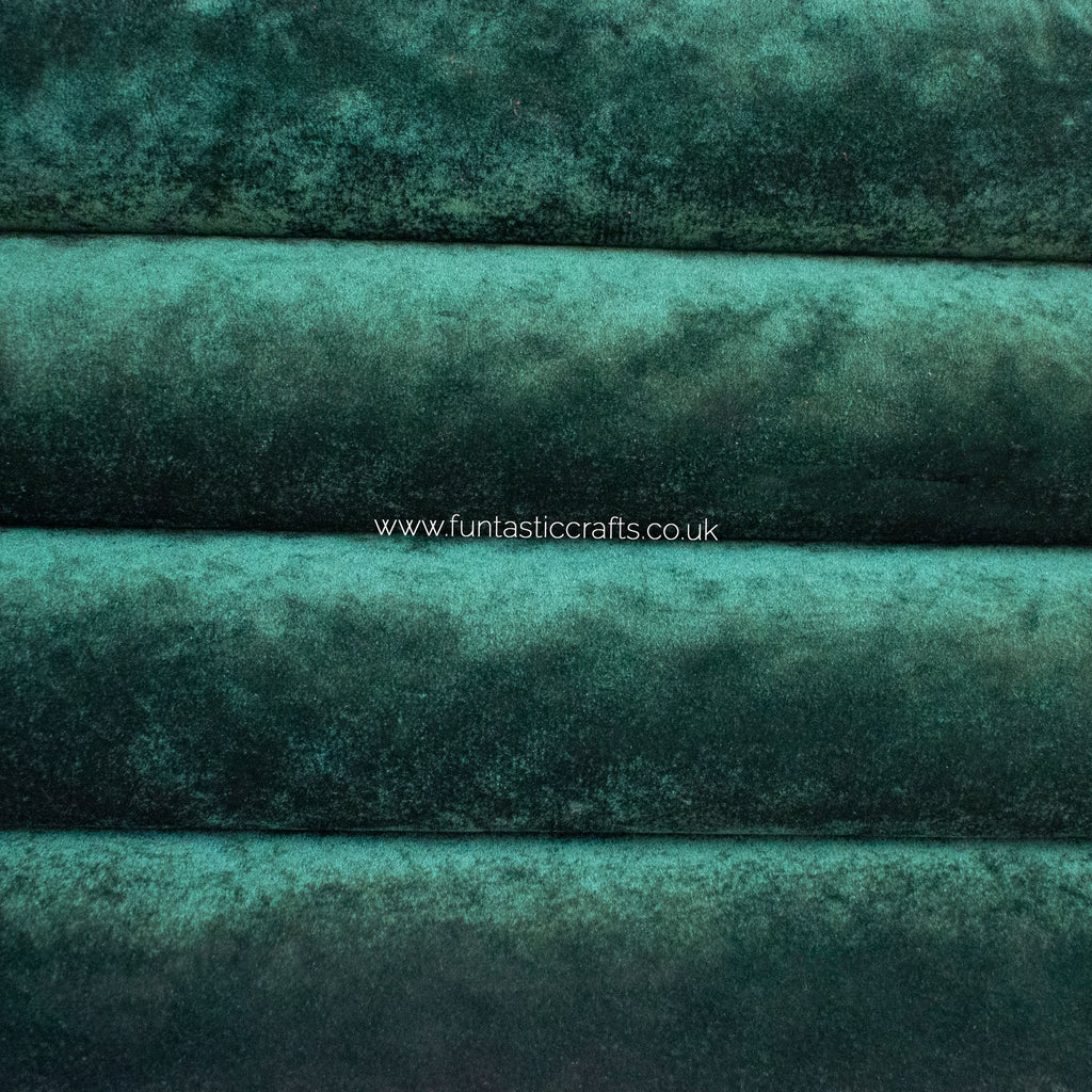 Forest Green Velvet Faux Leather Fabric
