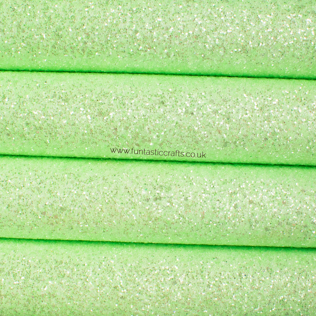 Mint Green Frosted Chunky Glitter Fabric