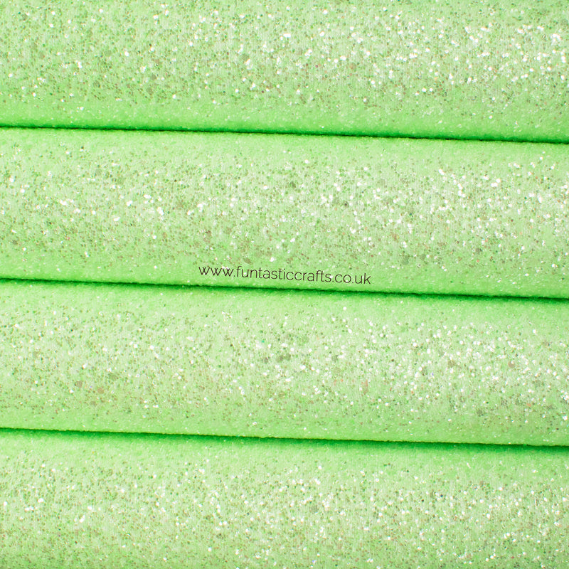 Mint Green Frosted Chunky Glitter Fabric