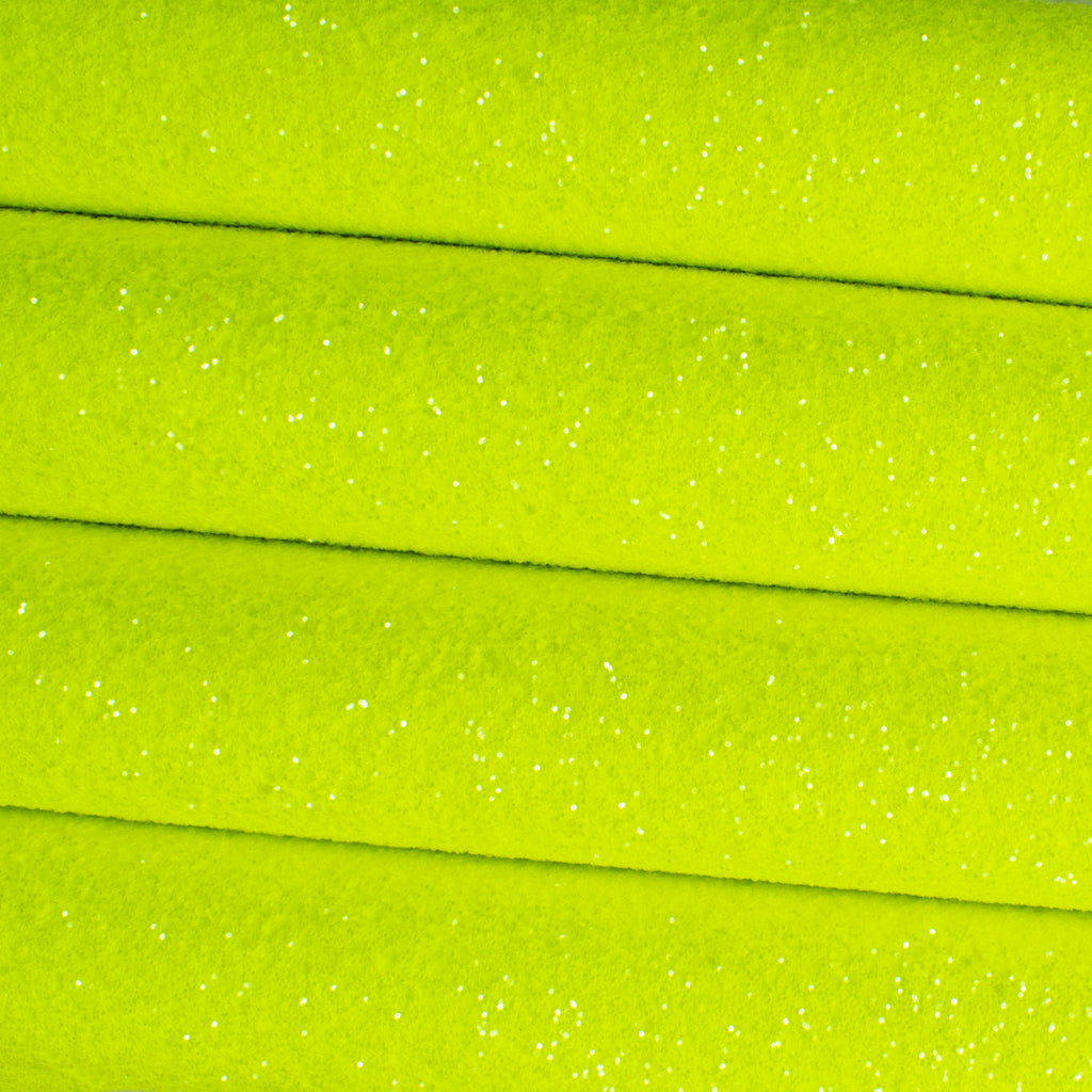 Neon Yellow Sugar Frosted Chunky Glitter Fabric