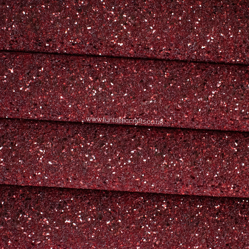 Frosted Burgundy Chunky Glitter Fabric