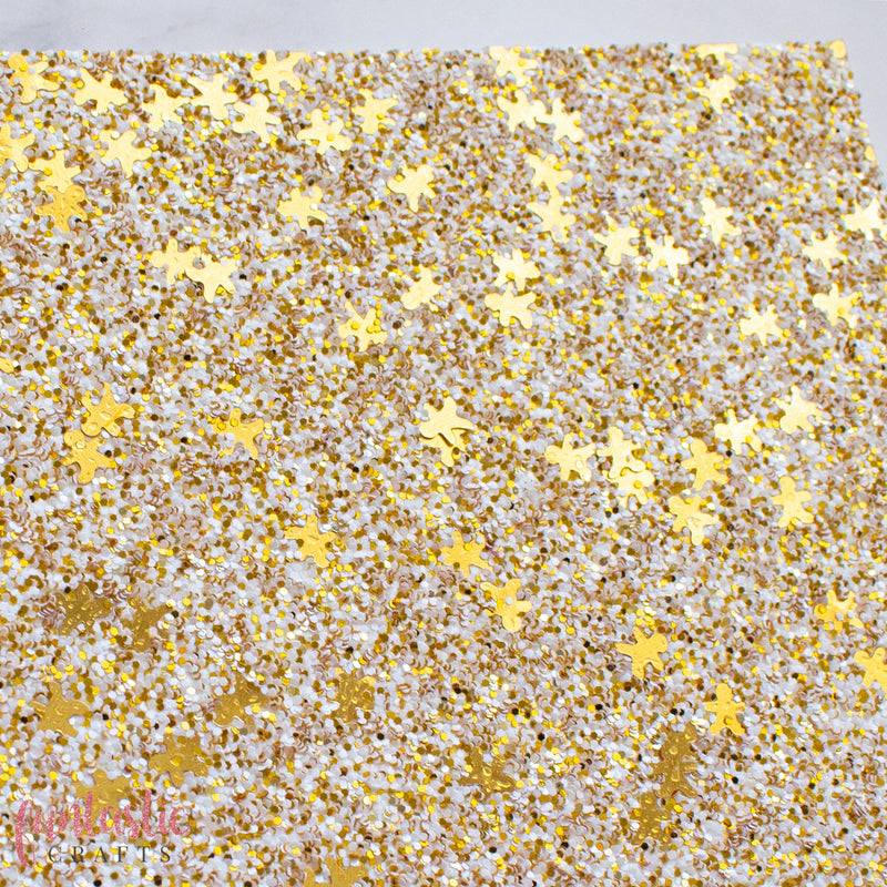 Gingerbread Party Chunky Glitter Fabric