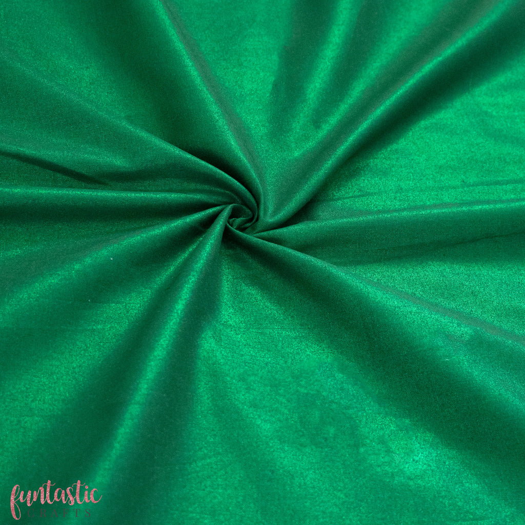 Green Shimmer 100% Cotton Christmas Fabric