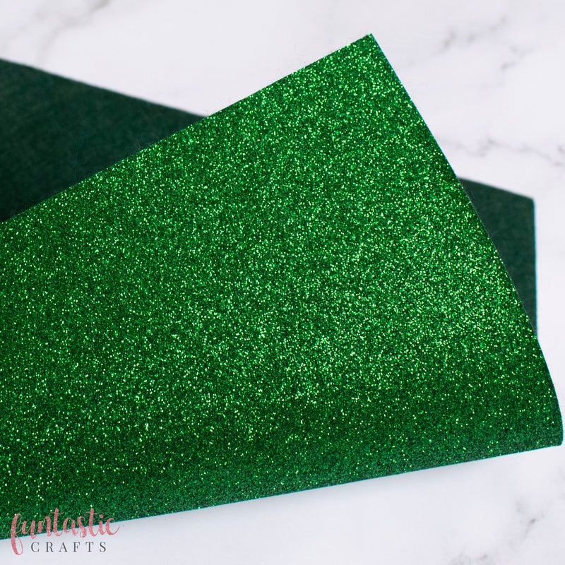 Emerald Green Glitter Felt Sheet