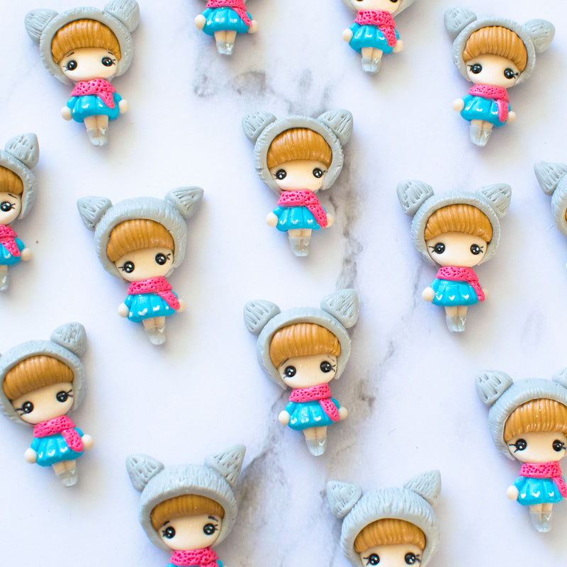 Animal Hats Handmade Flat Back Clay Embellishments
