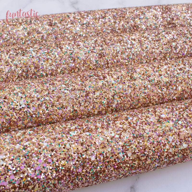 Heart of Gold Chunky Glitter Fabric