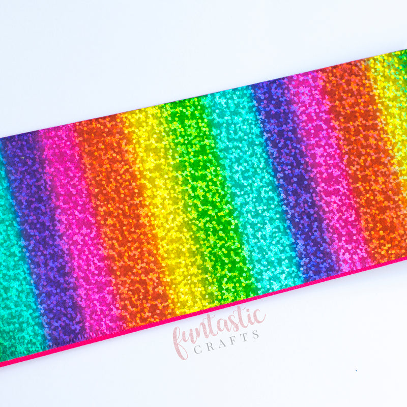 Holographic Rainbow Foil Printed Ribbon 75mm (3")