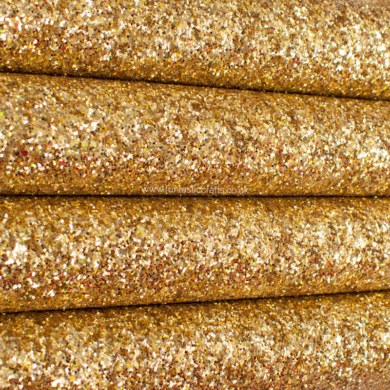 Holographic Gold Chunky Glitter Fabric