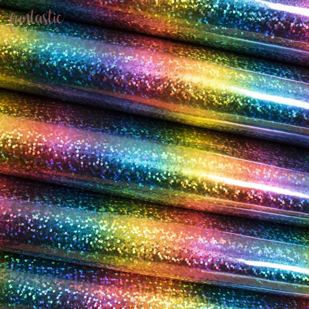 Holographic Rainbow Sparkles Leatherette Fabric Holographic Leatherette A4 Funtastic Crafts faux leather holo hologram holographic Iridescent Leatherette mirror rainbow rainbows £2.29 Funtastic Crafts