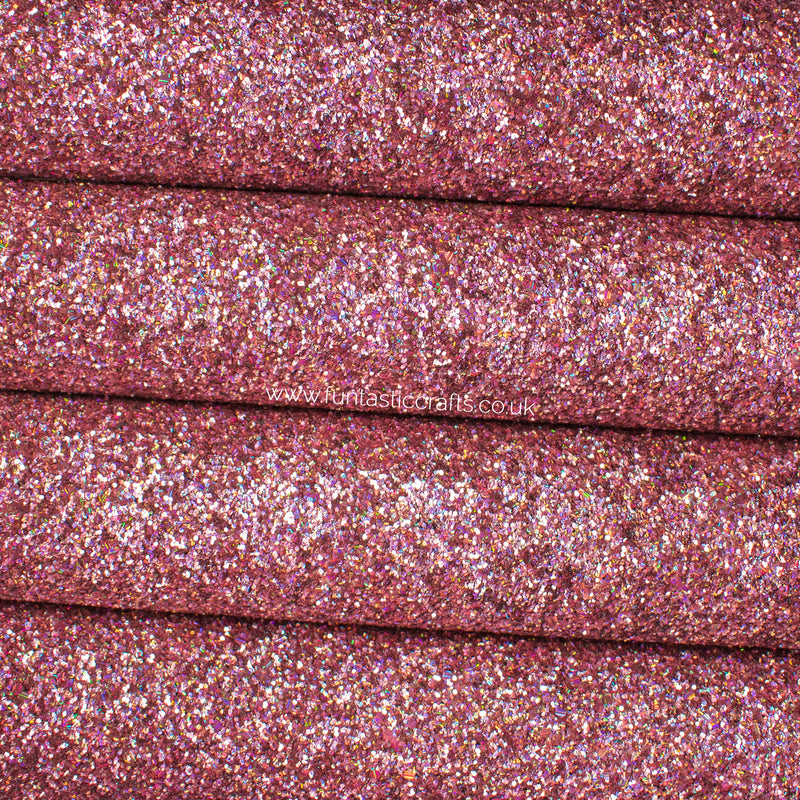 Holographic Pink Chunky Glitter Fabric
