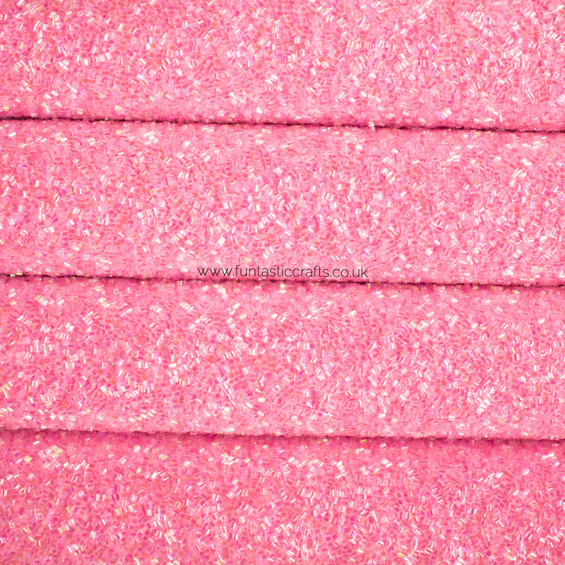 Hot Pink Candy Sprinkles - Beaded Chunky Glitter Fabric