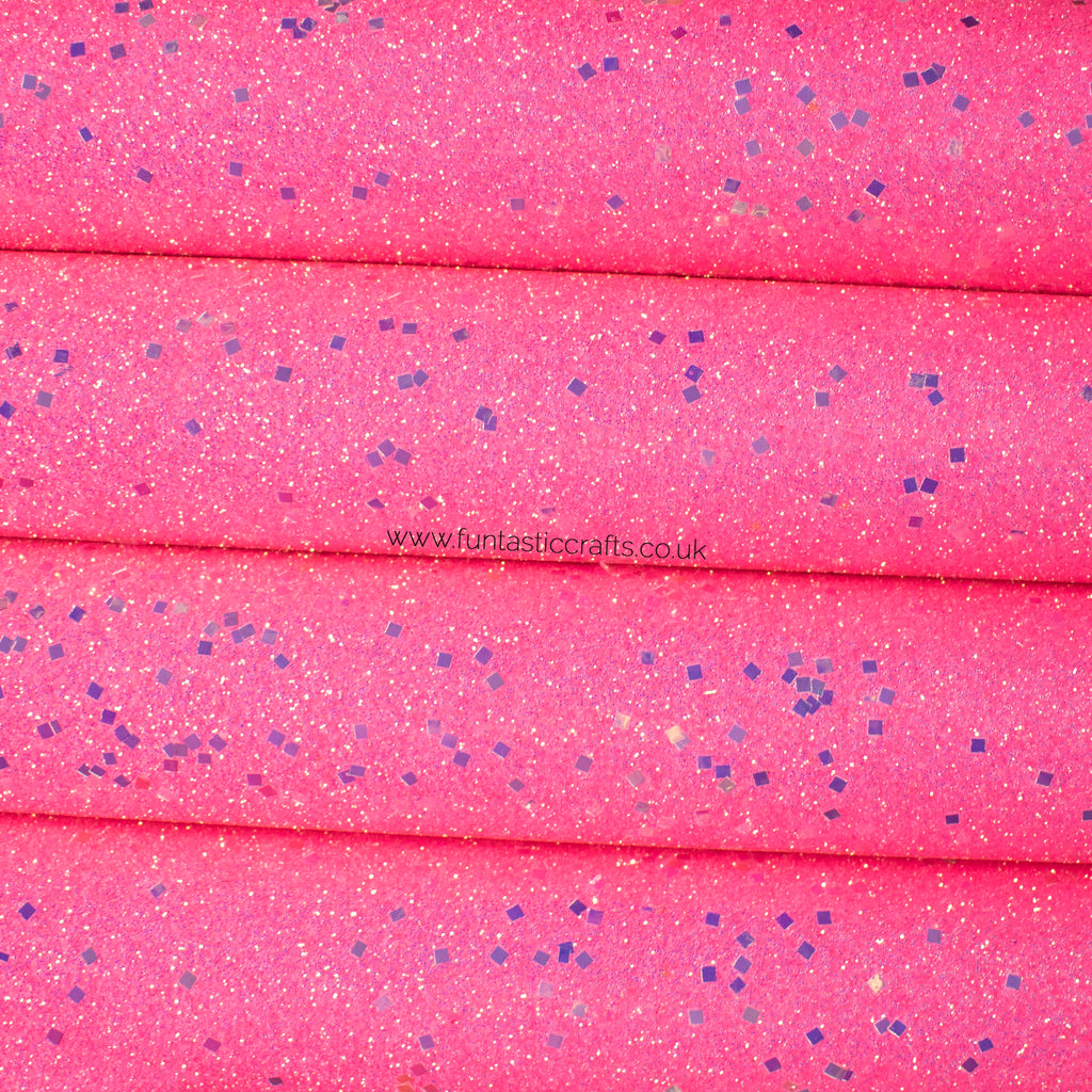 Hot Pink Diamond Dust Iridescent Fine Glitter Fabric