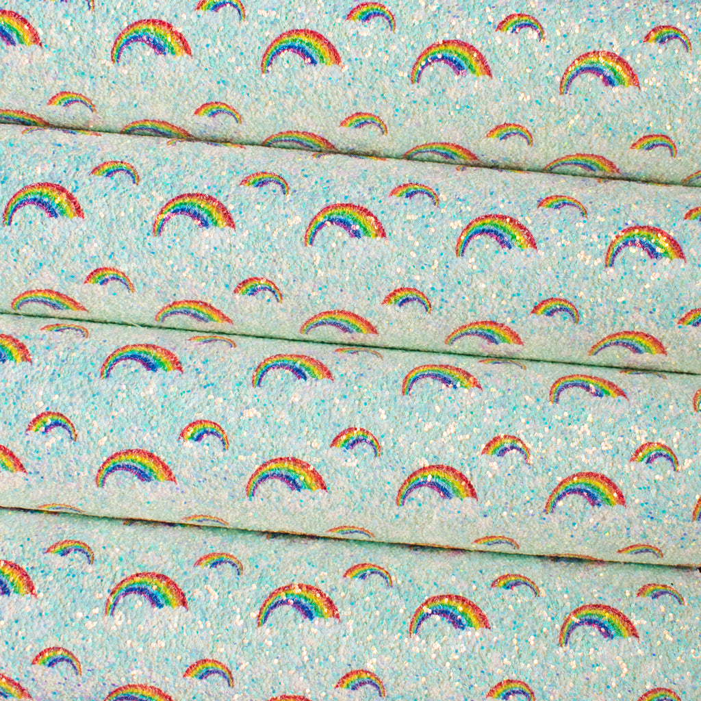 Mint - Over the Rainbow Chunky Glitter Fabric