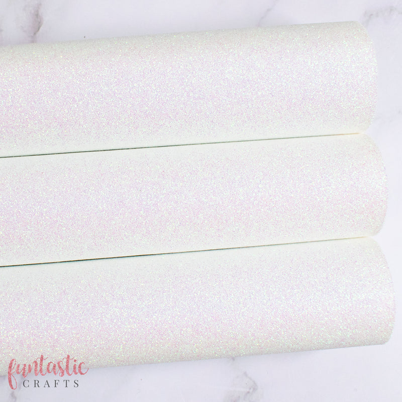 Iridescent White Glitter Felt Sheet