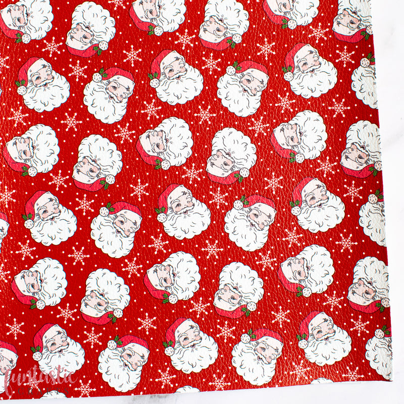 Jolly Santa Christmas Printed Leatherette