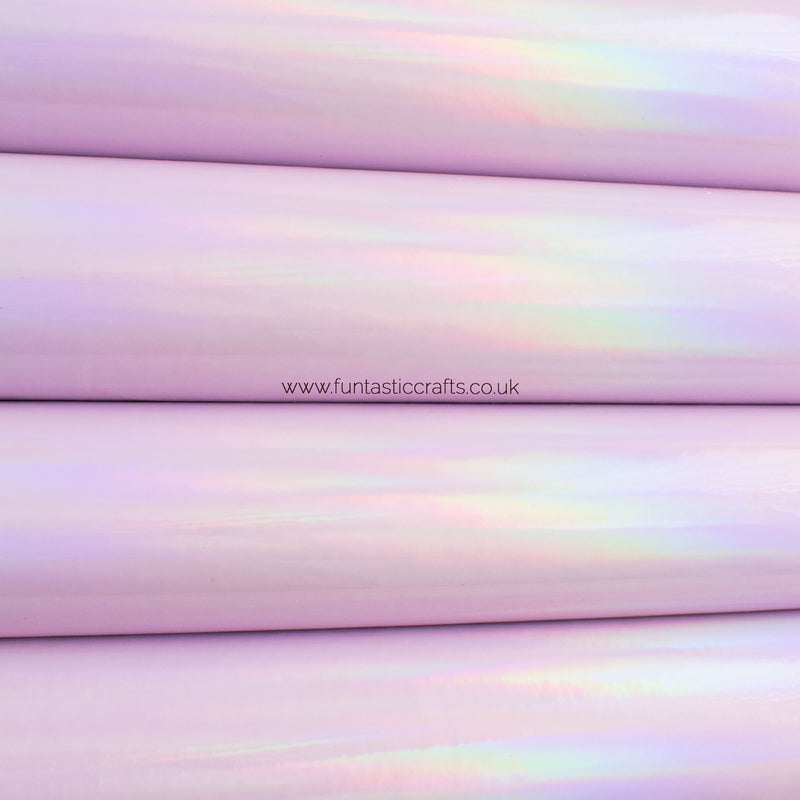 Holographic Patent Leatherette Fabric - Lilac