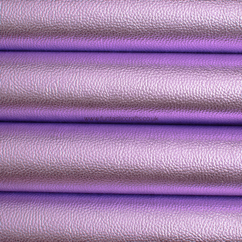 New Lilac Textured Metallic Leatherette Fabric