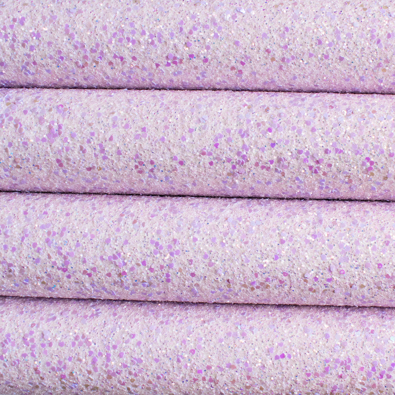 Lilac Sweetheart Chunky Glitter Fabric with Hearts