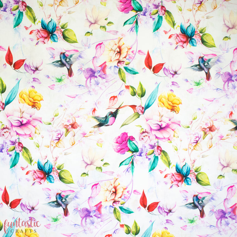 Bright Magnolia Floral 100% Cotton Fabric
