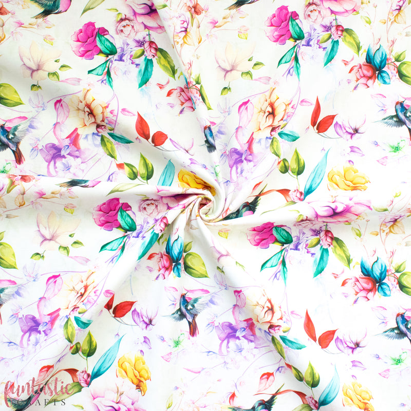 Bright Magnolia Floral 100% Cotton Fabric