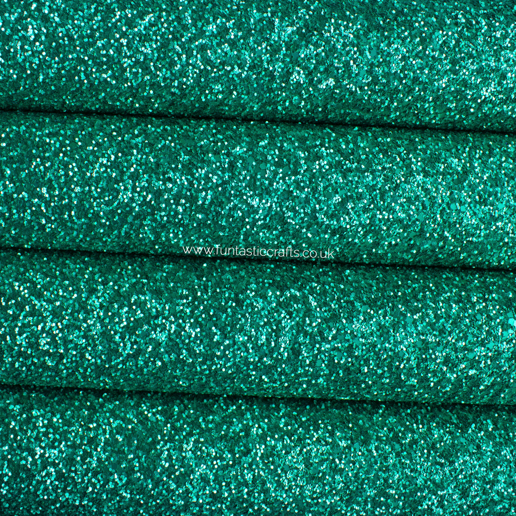 Matte Jade Green Chunky Glitter Fabric