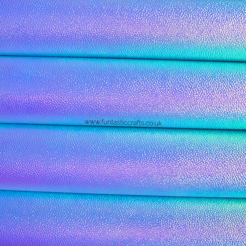 Mermaid Lagoon Iridescent Textured Leatherette Fabric