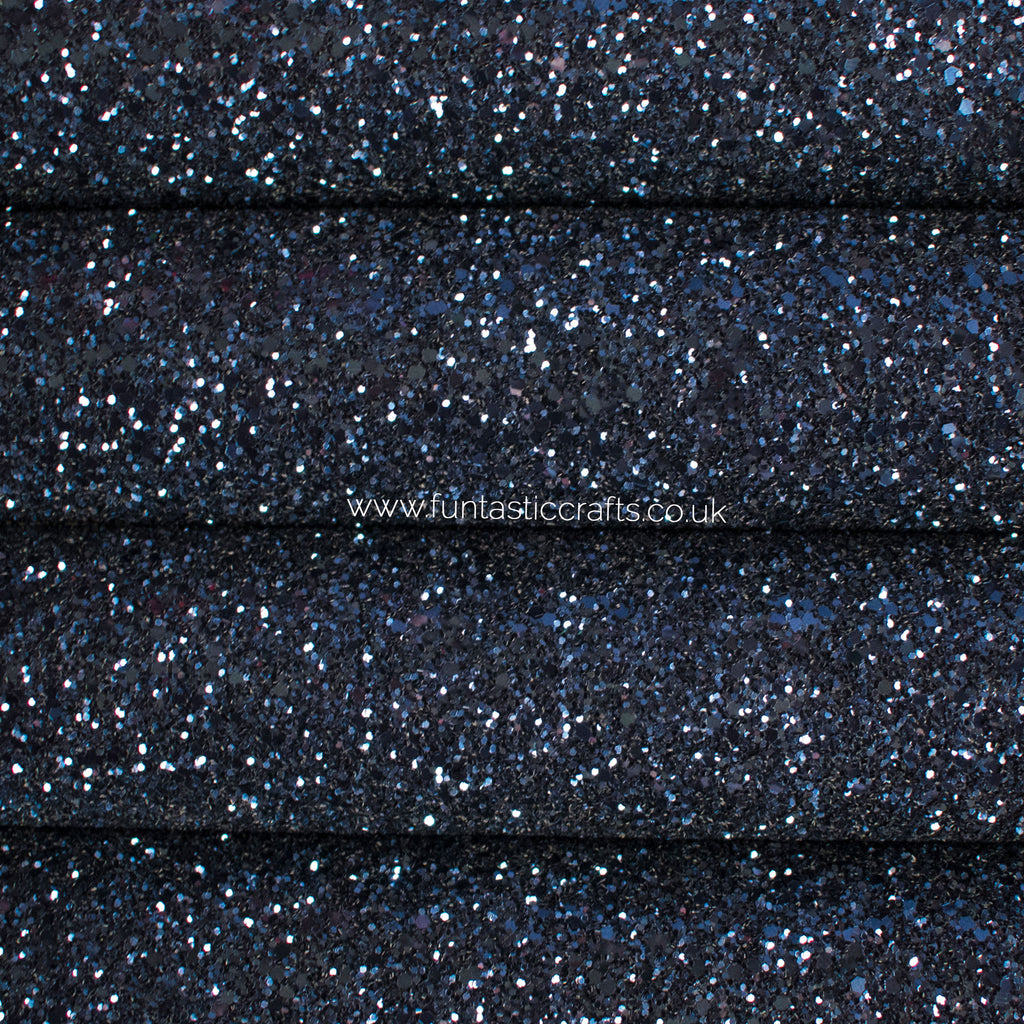 Navy Blue Chunky Glitter Fabric