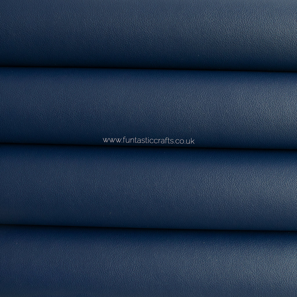 Navy Blue Smooth Matte Leatherette Fabric