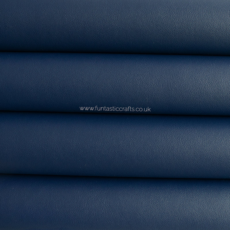 Navy Blue Smooth Matte Leatherette Fabric