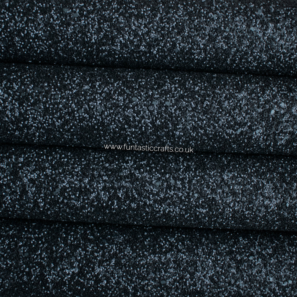 Matte Navy Blue Chunky Glitter Fabric