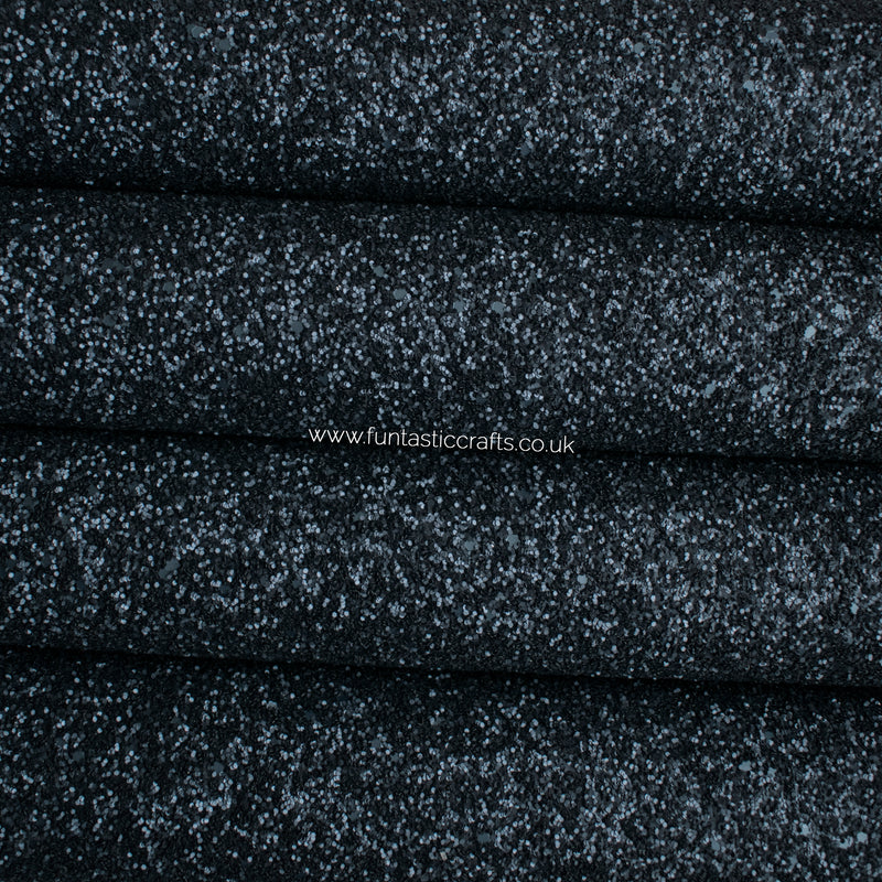 Matte Navy Blue Chunky Glitter Fabric