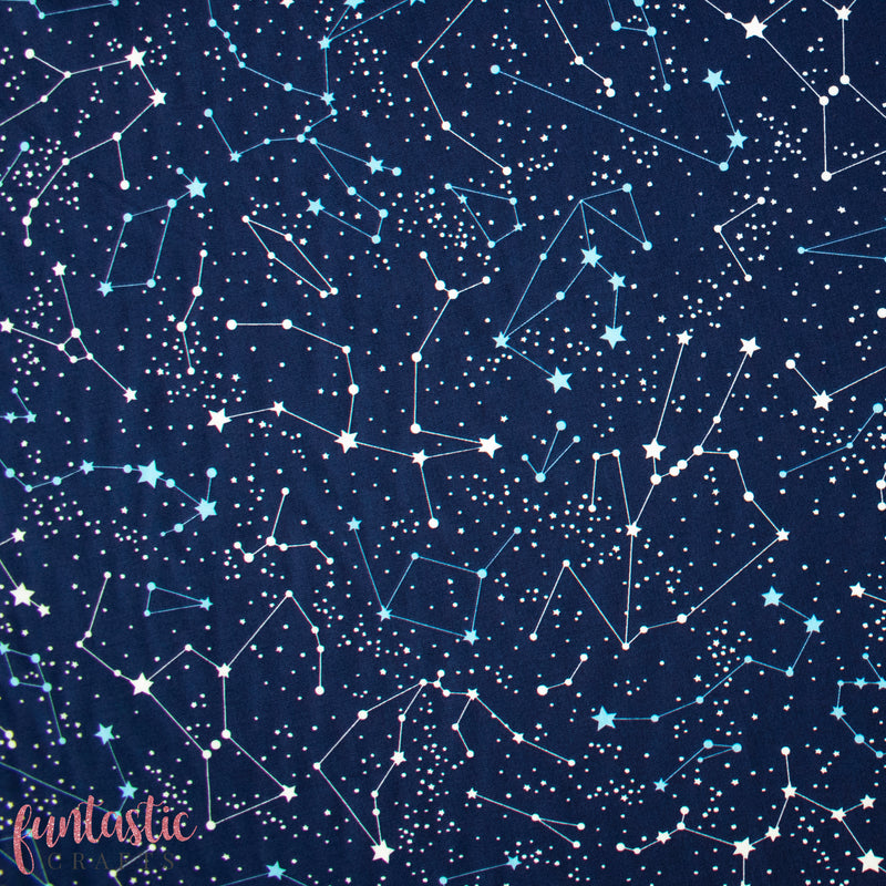 Navy Constellation - 100% Cotton Fabric by Rose and Hubble