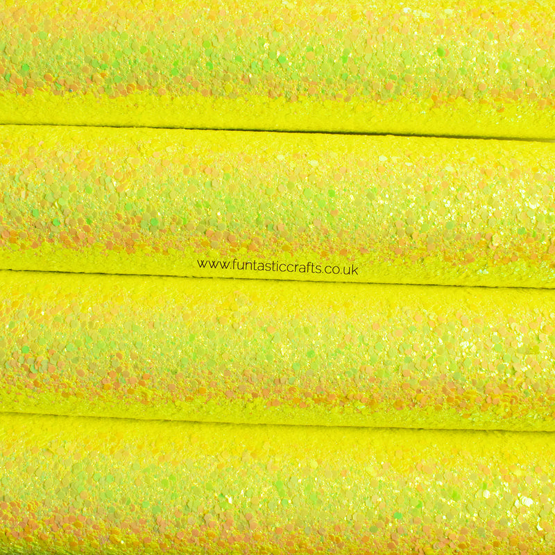 Neon Yellow Chunky Glitter Fabric
