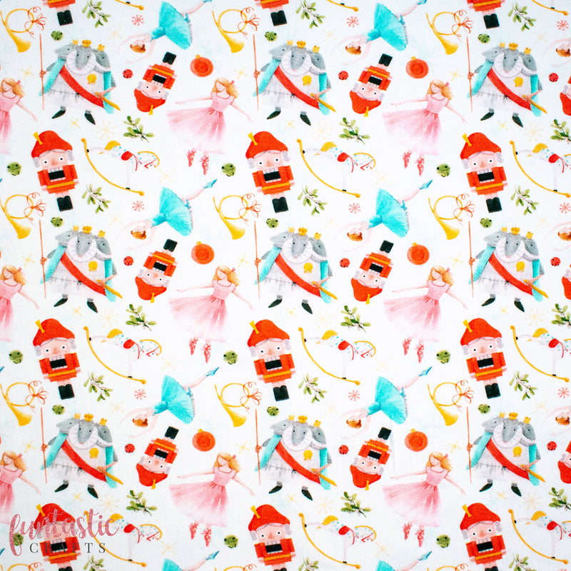 Nutcracker Christmas Cotton Jersey Fabric