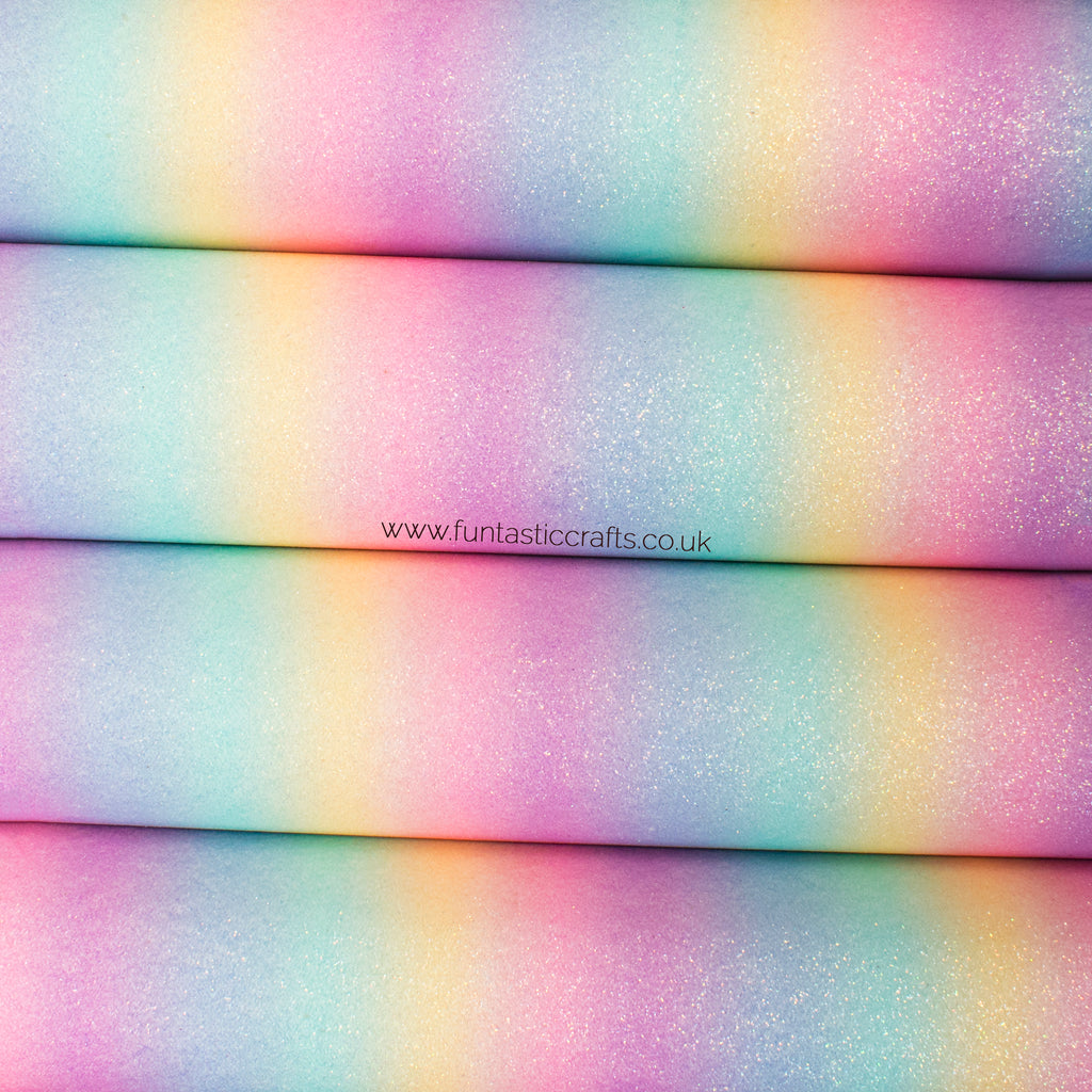 Pastel Rainbow Fine Glitter Fabric