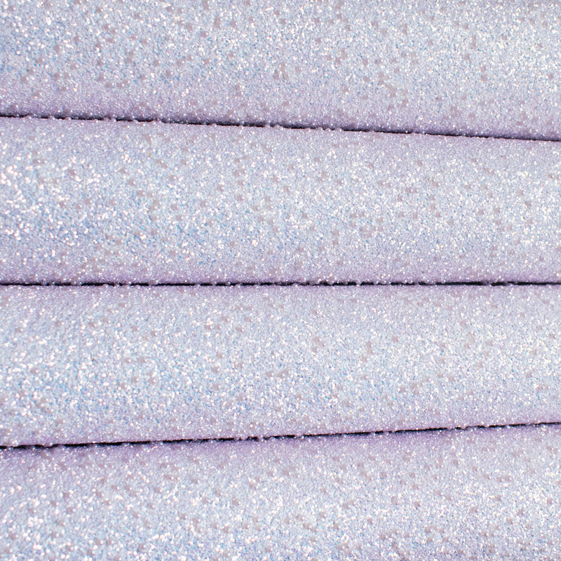 Pastel Lilac Pearls Chunky Glitter Fabric
