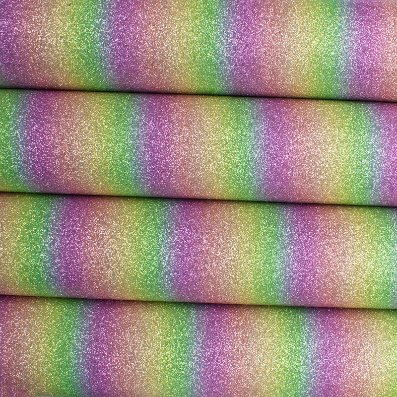 Pastel Rainbow Smooth Glitter Fabric
